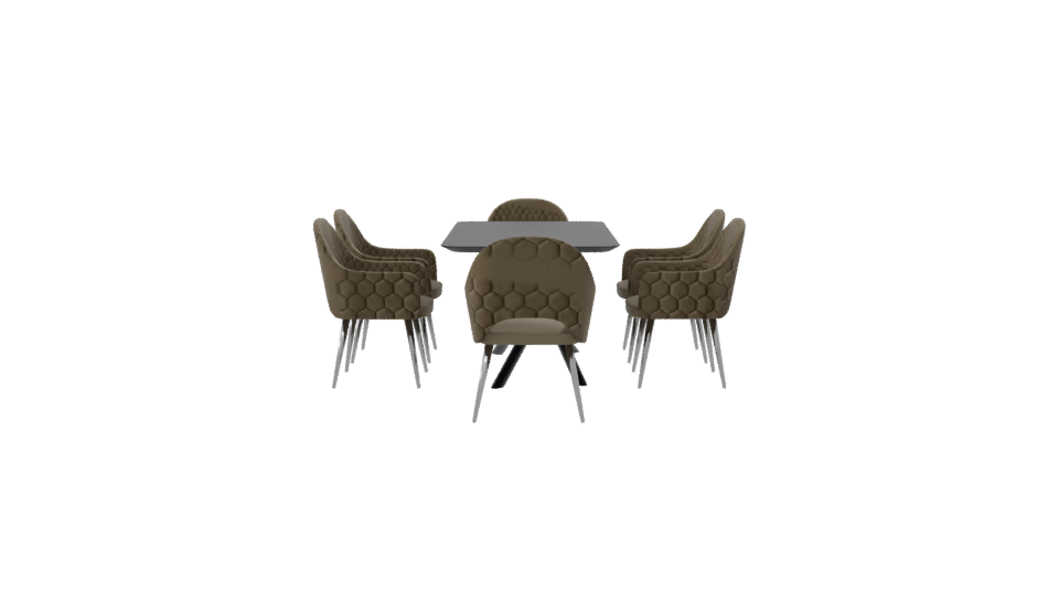 Elegant Modern Dining Set 3D - Professional 3D Model Render 8