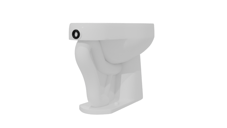 Minimalist Ceramic Bathroom Sink 3D Model - Professional 3D Model Render 6