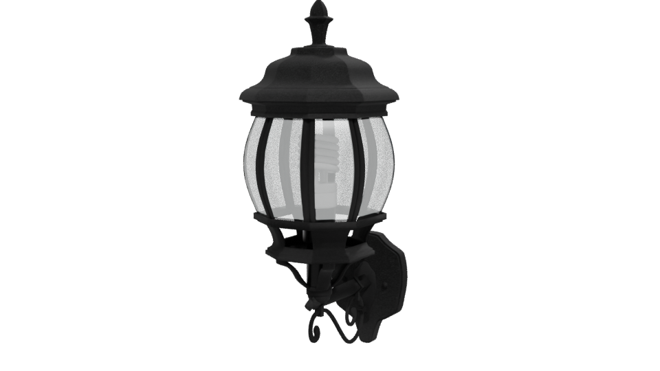 Black Wall Lantern 3D Model - Professional 3D Model Render 12