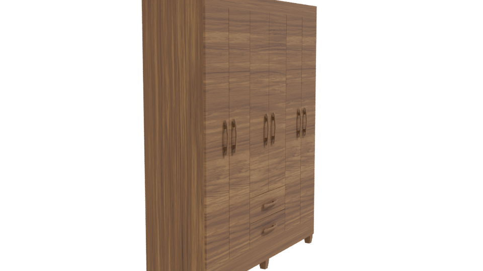 Modern 6-Door Wardrobe 3D Model - Professional 3D Model Render 9