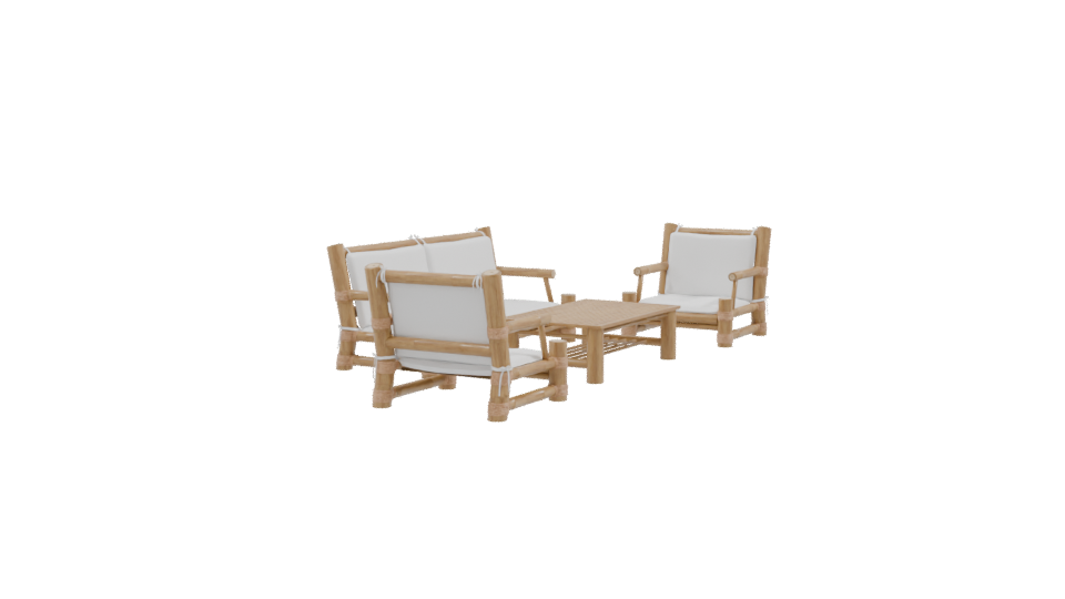 Stylish Outdoor Sofa Set 3D - Professional 3D Model Render 9