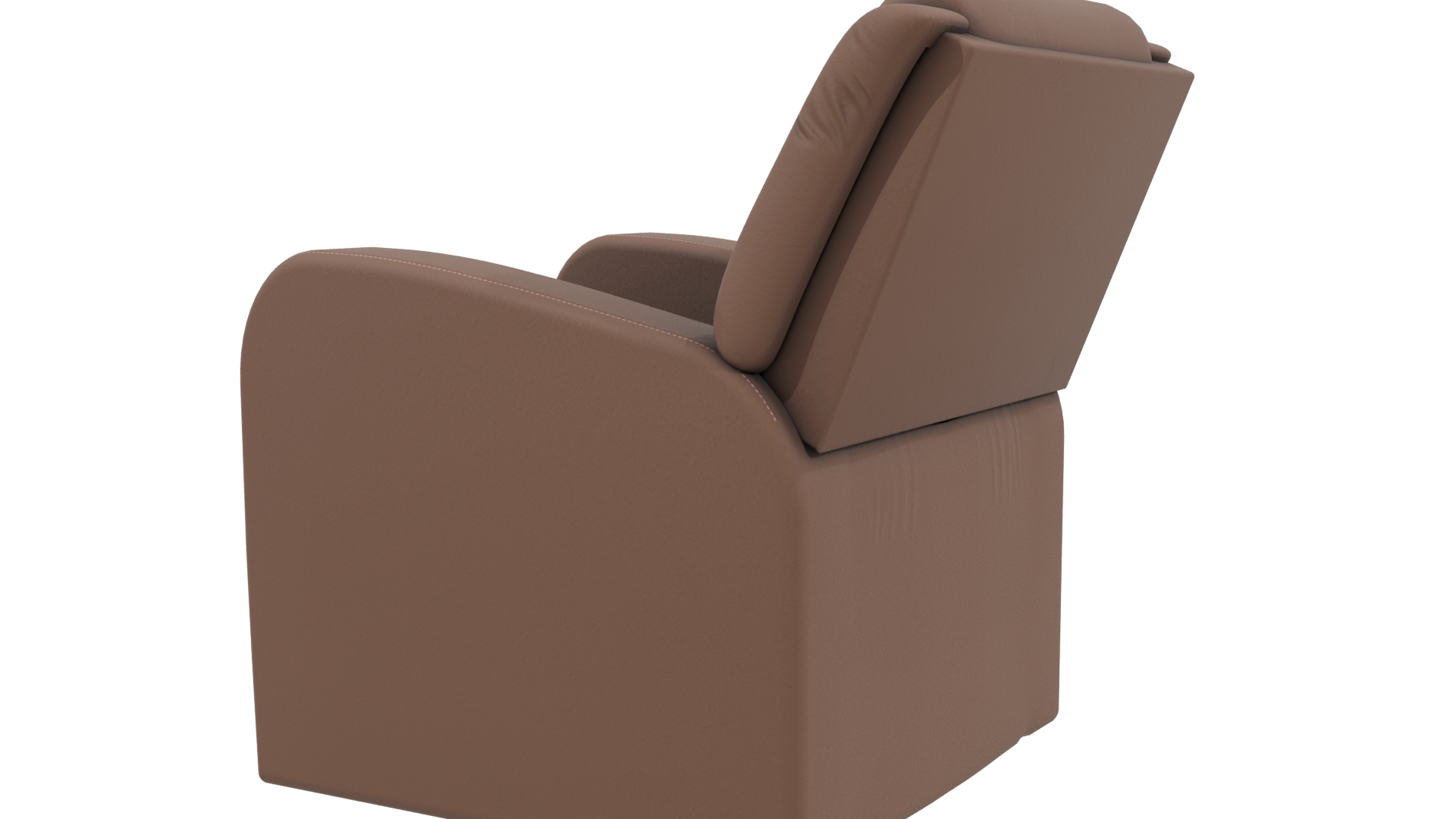 Stylish Brown Recliner Chair 3D - Professional 3D Model Render 3