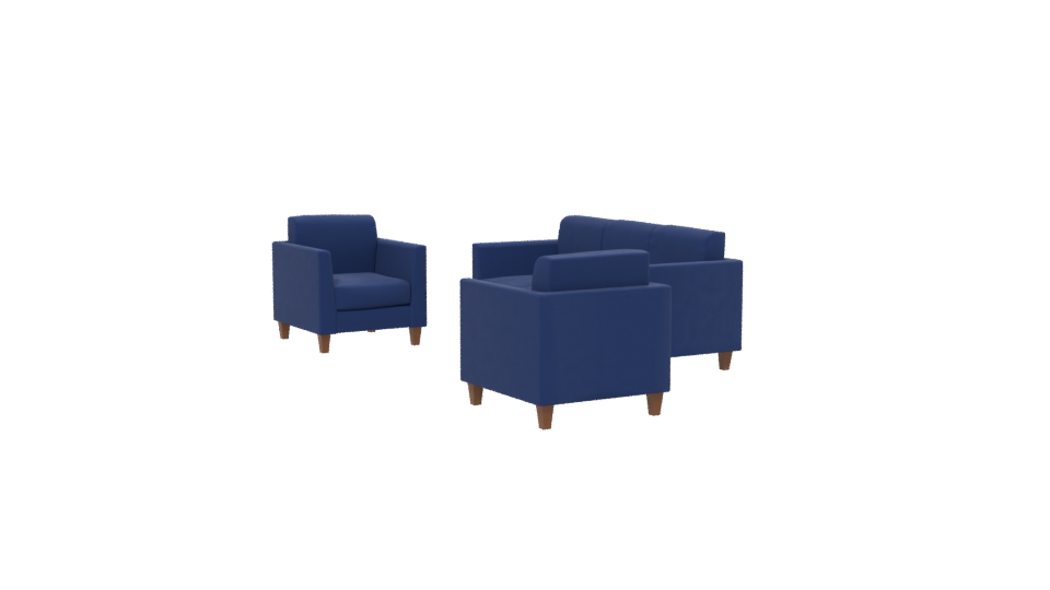 Stylish Blue Sofa Set 3D - Professional 3D Model Render 13