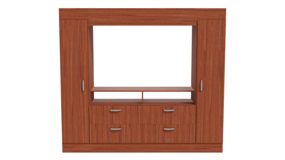 Stylish Wooden TV Stand Model - Professional 3D Model Render 11