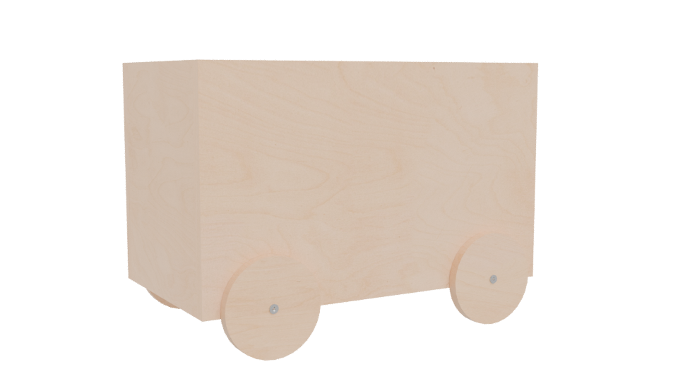 Stylish Wooden Toy Cart 3D - Professional 3D Model Render 4