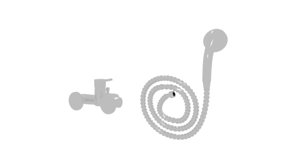 Stylish Showerhead and Faucet Set - Professional 3D Model Render 6