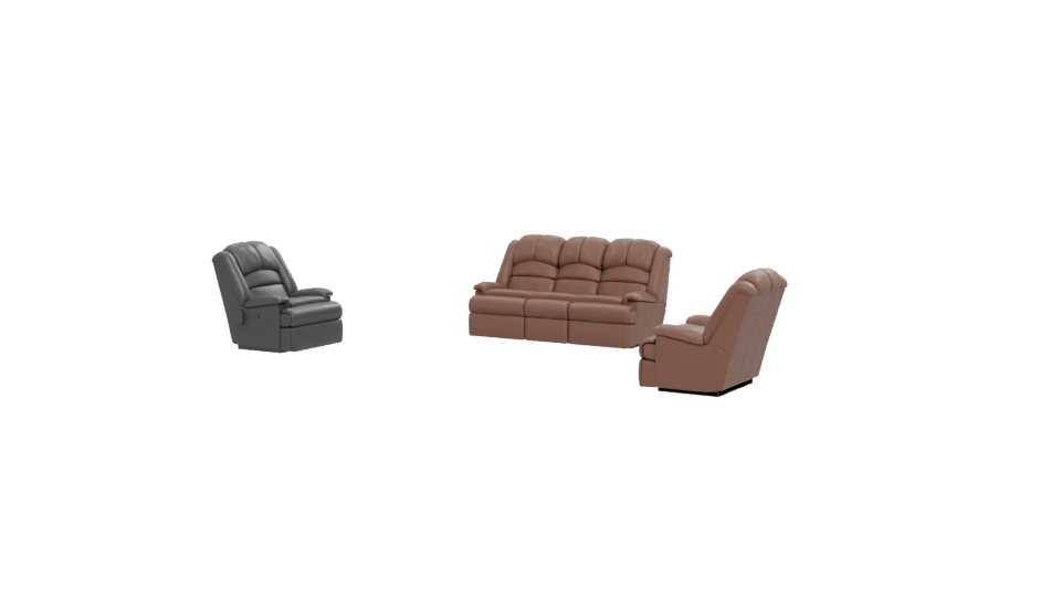 Elegant Reclining Sofa Set 3D - Professional 3D Model Render 12