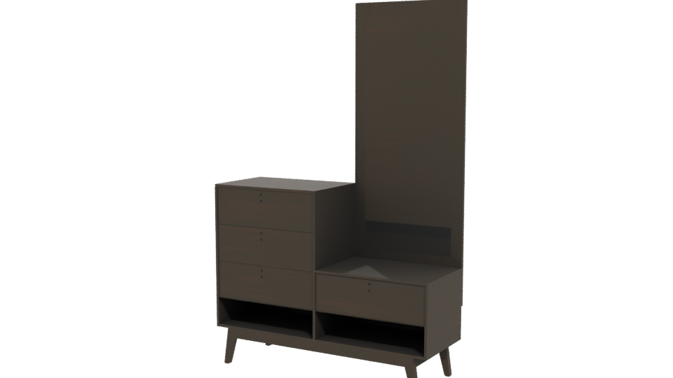 Contemporary Wooden Dresser with Mirror 3D Model - Professional 3D Model Render 12