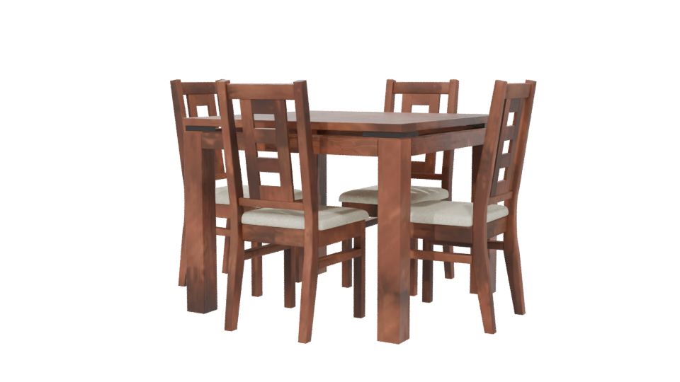 Stylish Wooden Dining Table 3D - Professional 3D Model Render 6