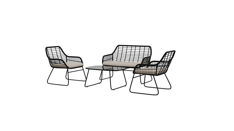 Stylish Outdoor Seating Set 3D - Professional 3D Model Render 12