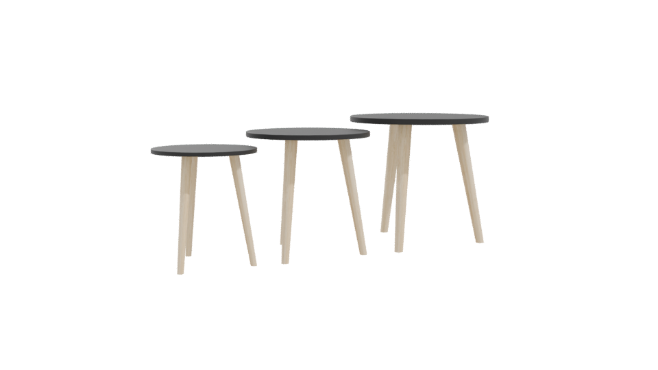 Stylish Minimalist Side Tables Set - Professional 3D Model Render 10