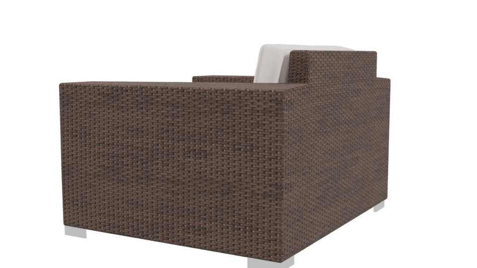 Brown Single Seat Armchair 3D - Professional 3D Model Render 3