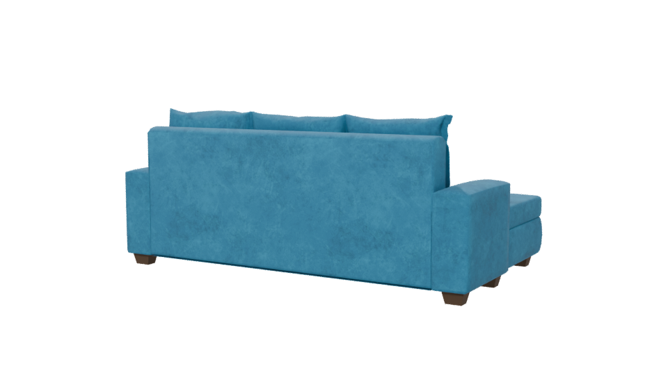 Stylish Blue Sofa 3D Model - Professional 3D Model Render 6