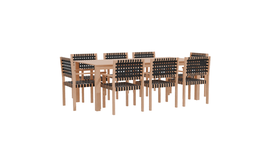 Stylish Dining Table Set 3D - Professional 3D Model Render 10
