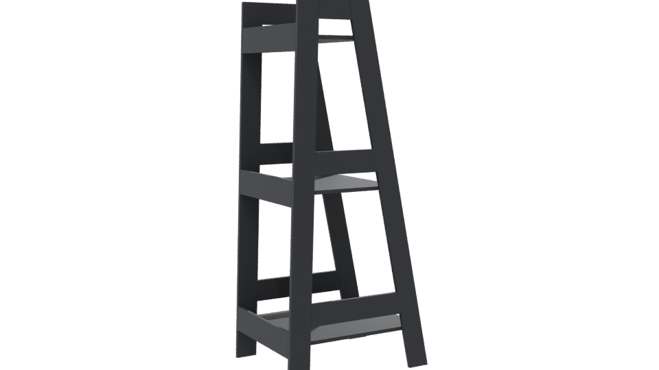 Minimalist Black Shelving Unit 3D - Professional 3D Model Render 7