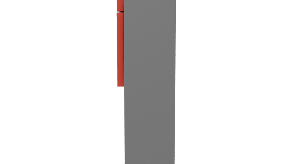 Stylish Red Refrigerator 3D Model - Professional 3D Model Render 2