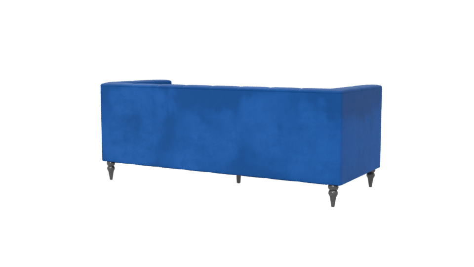 Contemporary Blue Fabric Sofa 3D Model - Professional 3D Model Render 6