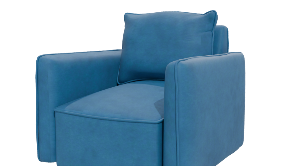 Stylish Modern Fabric Armchair 3D Model - Professional 3D Model Render 12