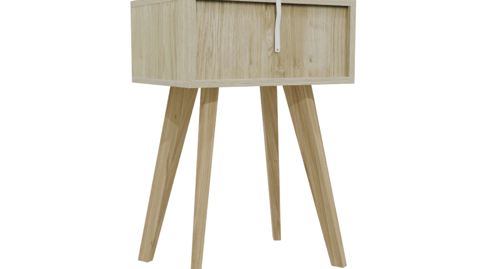 Stylish Wooden Nightstand 3D Model - Professional 3D Model Render 4