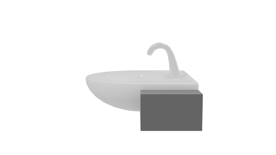 Modern Ceramic Bathroom Sink 3D - Professional 3D Model Render 2