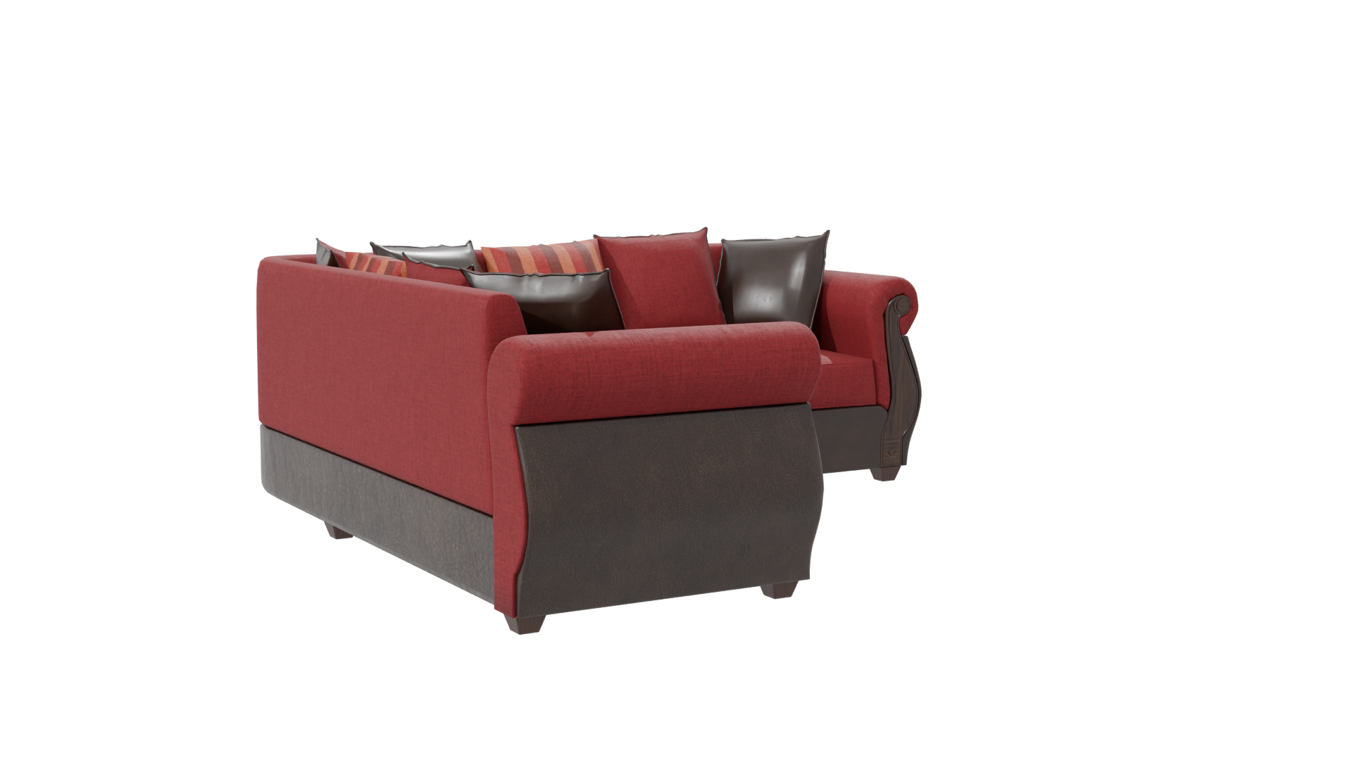 Red Sofa Living Room Model 3D - Professional 3D Model Render 7