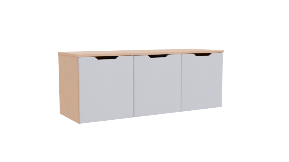 Minimalist White Storage Table 3D - Professional 3D Model Render 10