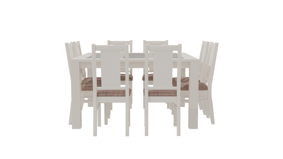 Stylish White Dining Table Set 3D Model - Professional 3D Model Render 8