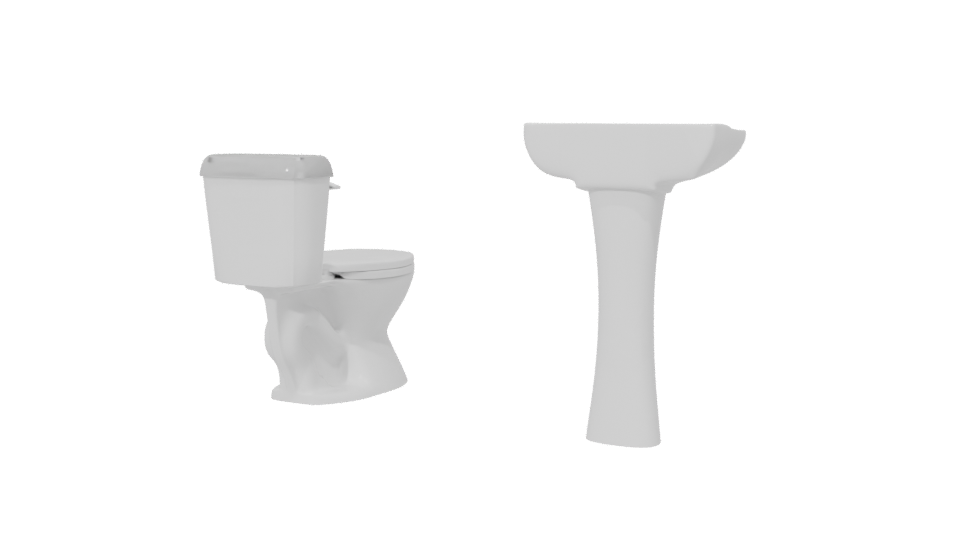 Elegant Bathroom Sink and Toilet - Professional 3D Model Render 6