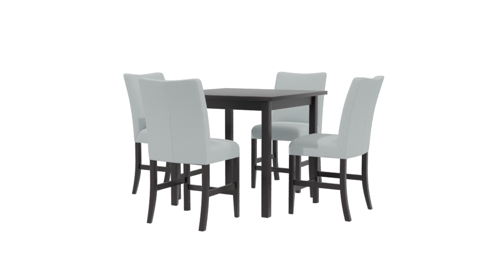 Stylish Modern Dining Table with Upholstered Chairs 3D Model - Professional 3D Model Render 3