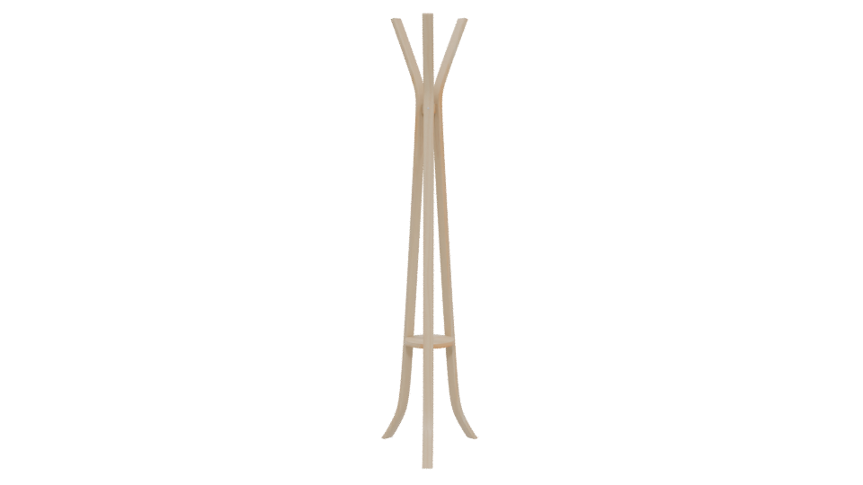 Minimalist Wooden Coat Rack 3D Model - Professional 3D Model Render 5