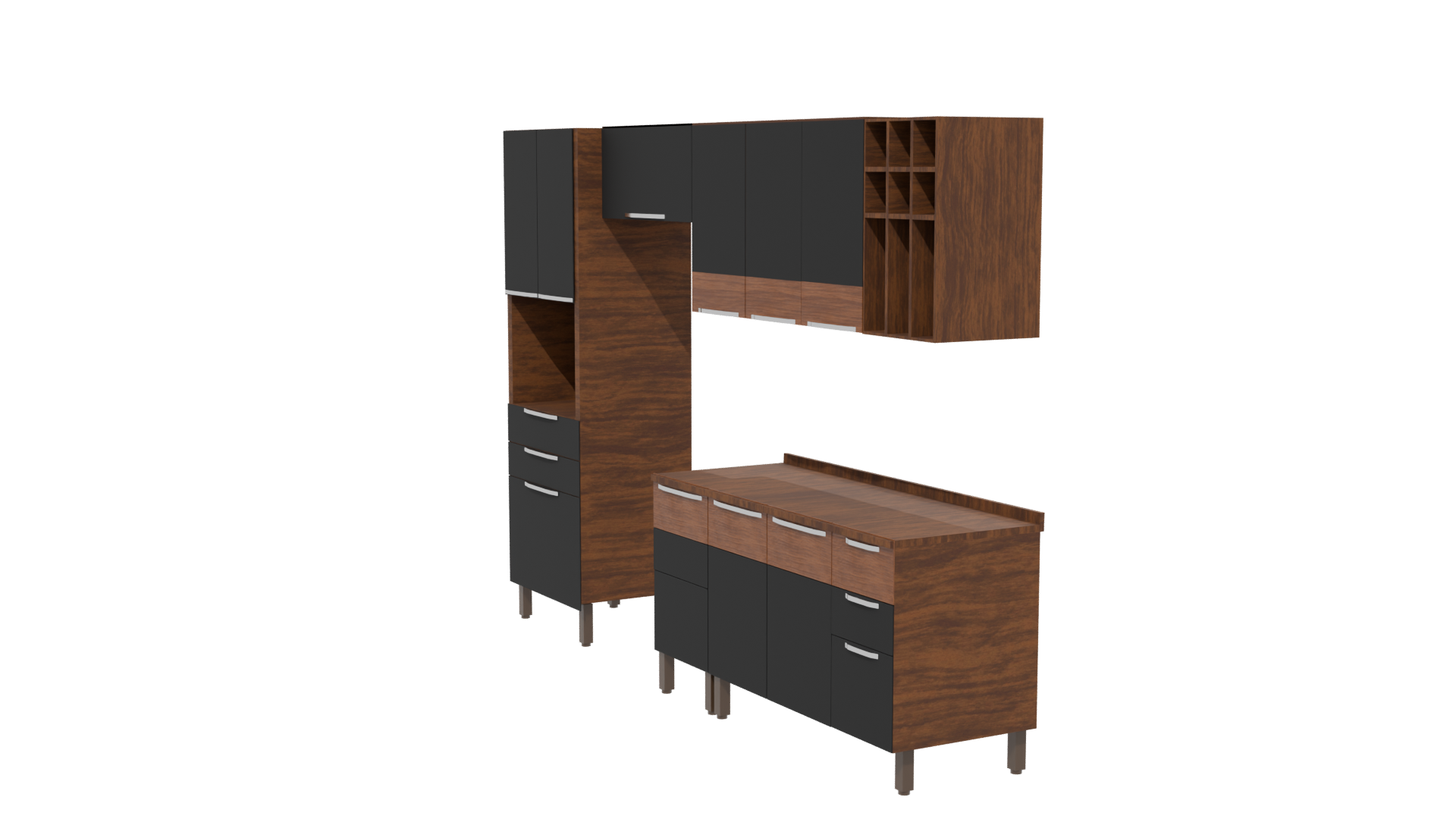 Stylish Kitchen Cabinet Set 3D - Professional 3D Model Render 13