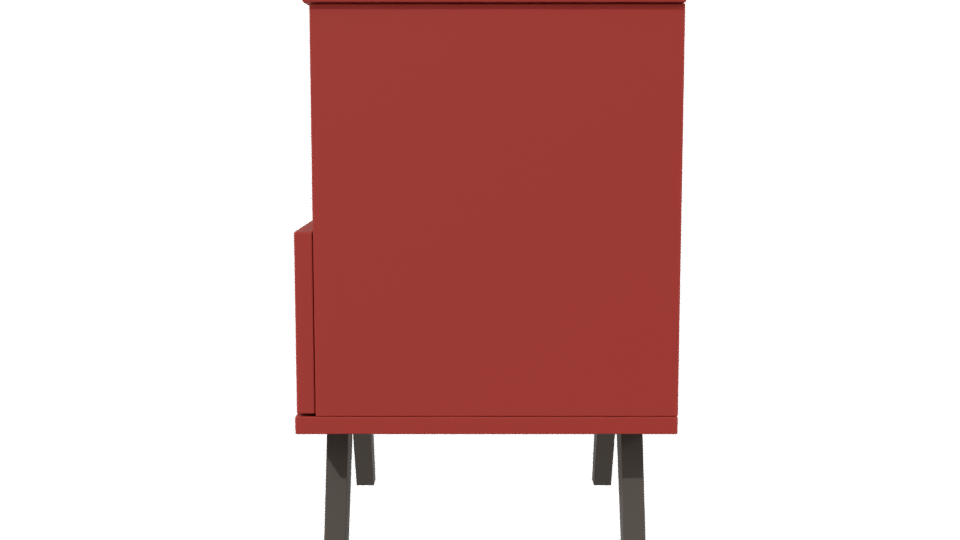 Stylish Red Nightstand 3D Model - Professional 3D Model Render 2
