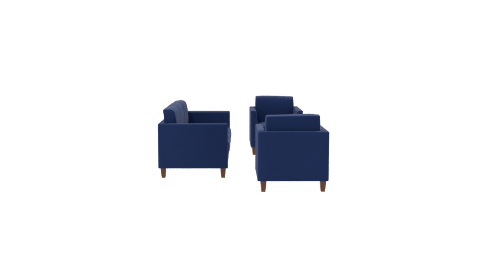Stylish Blue Sofa Set 3D - Professional 3D Model Render 8