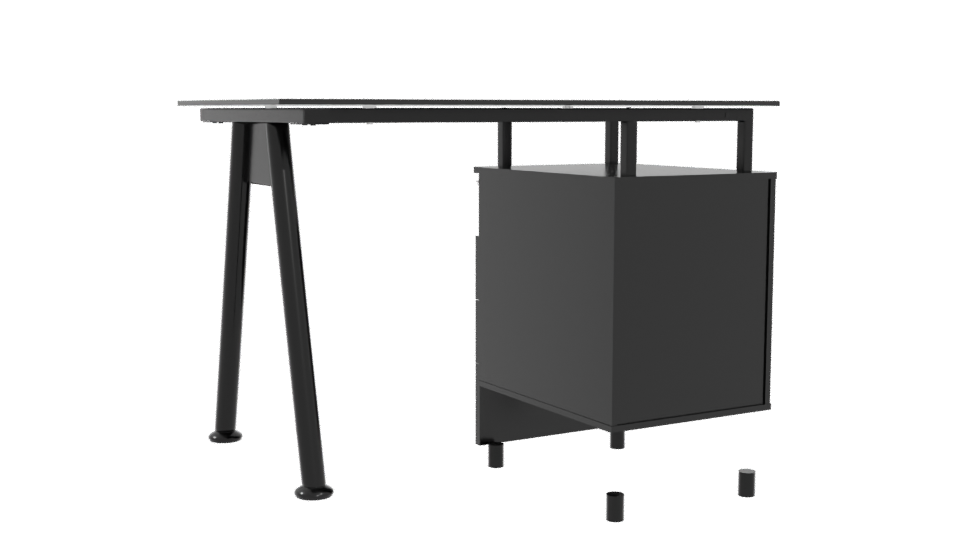 Stylish Modern Writing Desk 3D - Professional 3D Model Render 4