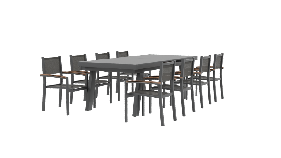Elegant Outdoor Dining Set 3D - Professional 3D Model Render 3