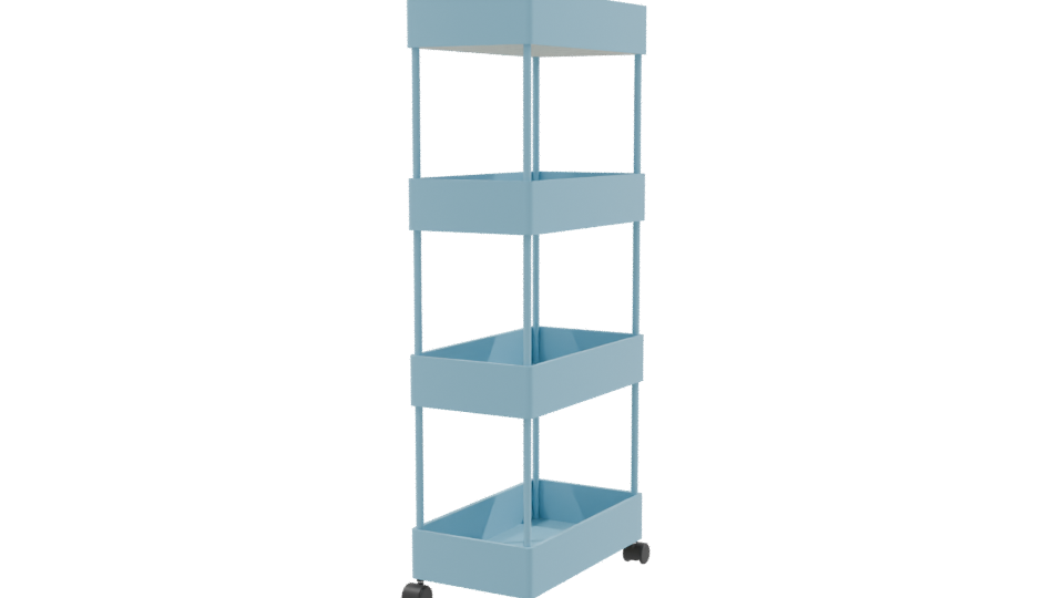 Stylish Mobile Storage Cart 3D - Professional 3D Model Render 9