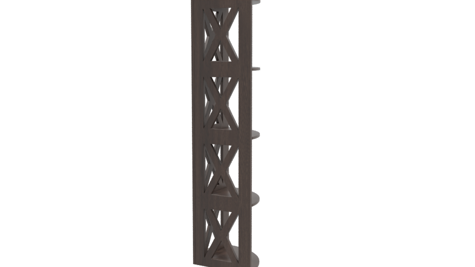 Stylish Wooden Corner Shelf Model - Professional 3D Model Render 9