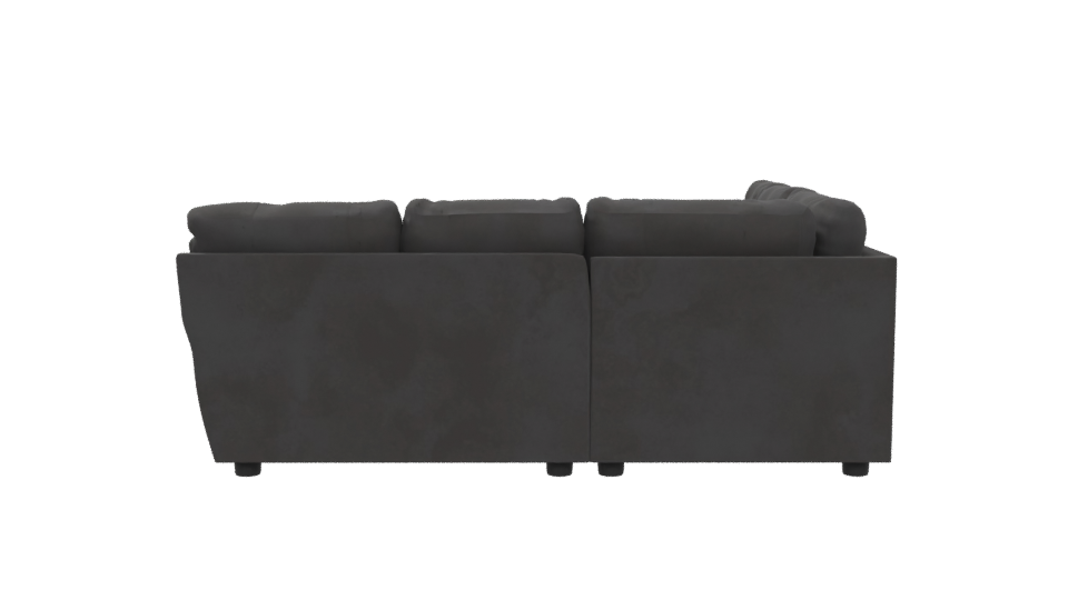 Contemporary Black Leather Sectional Sofa 3D Model - Professional 3D Model Render 5