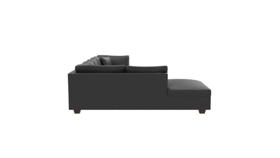 Contemporary Black Leather Sofa 3D - Professional 3D Model Render 8