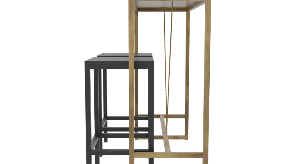 Industrial Bar Table Set 3D - Professional 3D Model Render 2