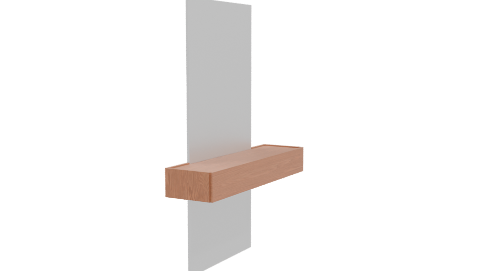 Minimalist Wooden Shelf Mirror Model - Professional 3D Model Render 9