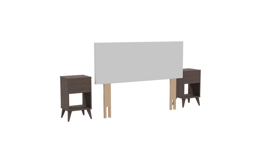 Stylish Modern Bedroom Furniture Set 3D Model - Professional 3D Model Render 4