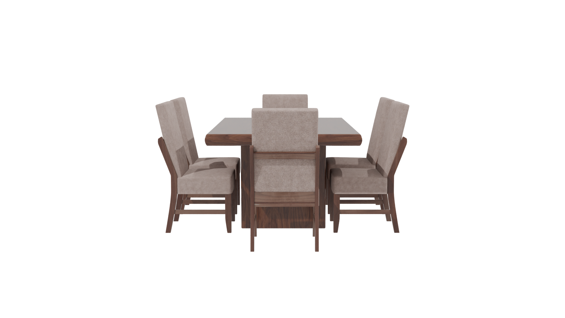 Stylish Wooden Dining Table Set - Professional 3D Model Render 11