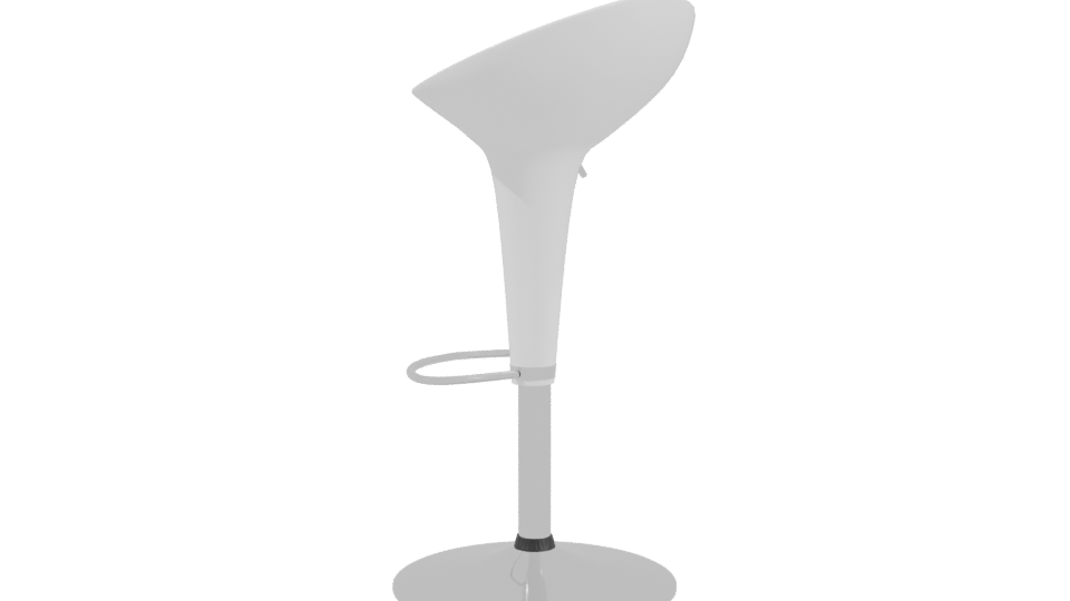 Stylish White Bar Stool 3D - Professional 3D Model Render 3