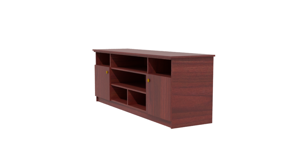 Modern Wooden TV Cabinet Model - Professional 3D Model Render 13