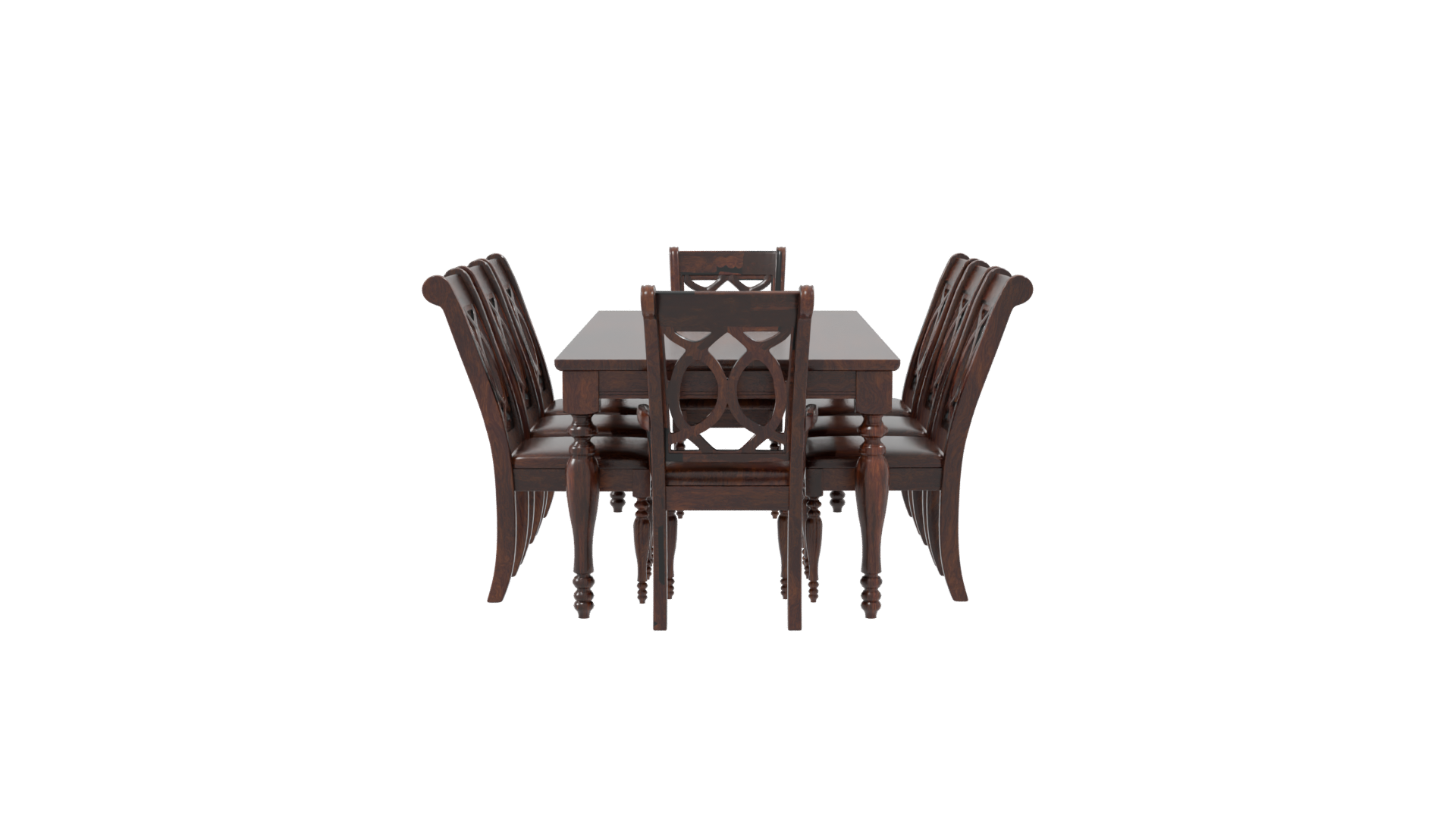 Wooden Dining Table Set 3D - Professional 3D Model Render 8