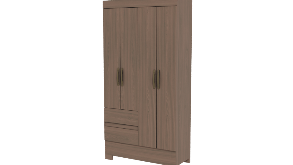 Stylish Wooden Wardrobe 3D Model - Professional 3D Model Render 12