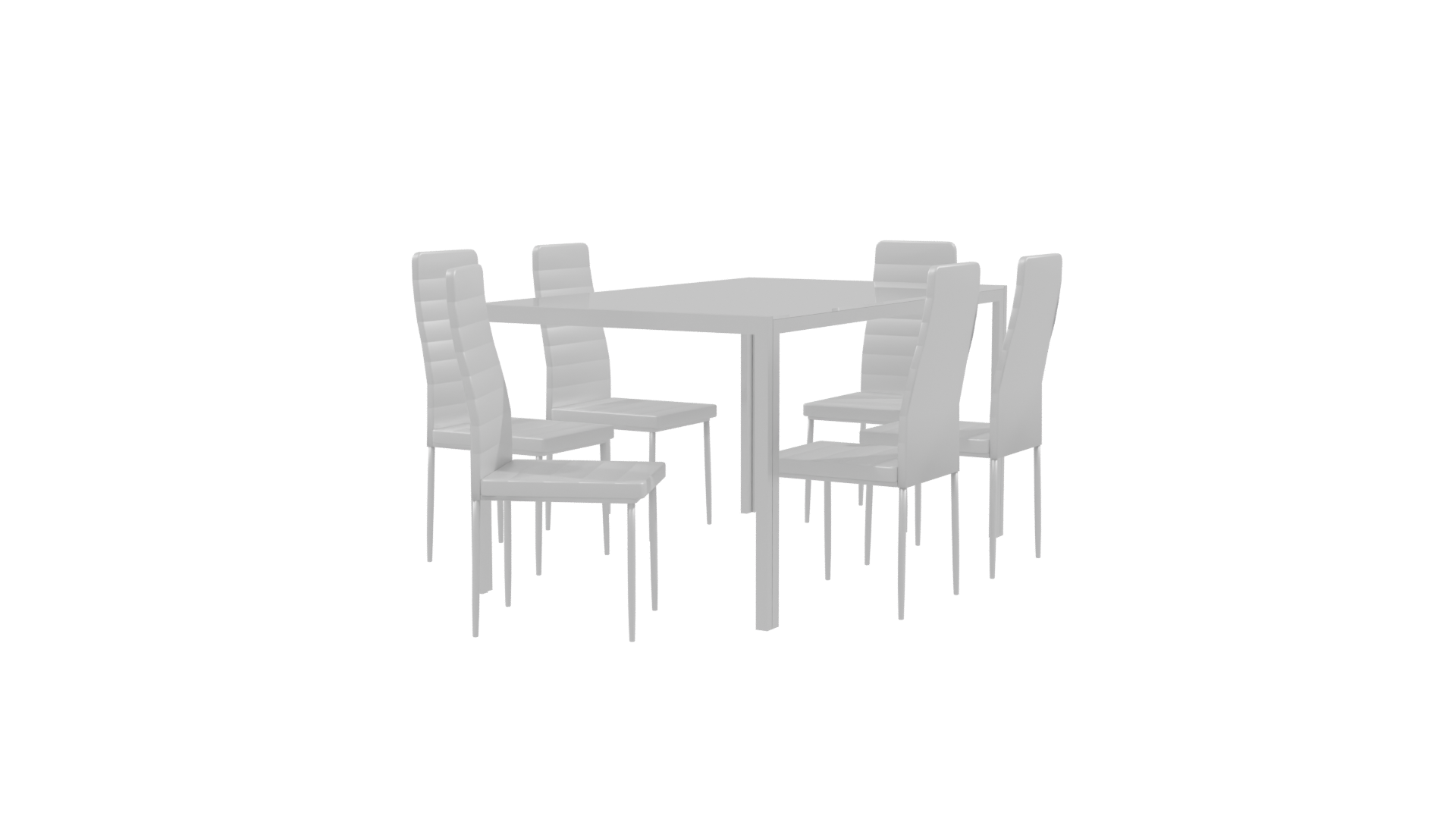 Modern Dining Table and Chairs - Professional 3D Model Render 9