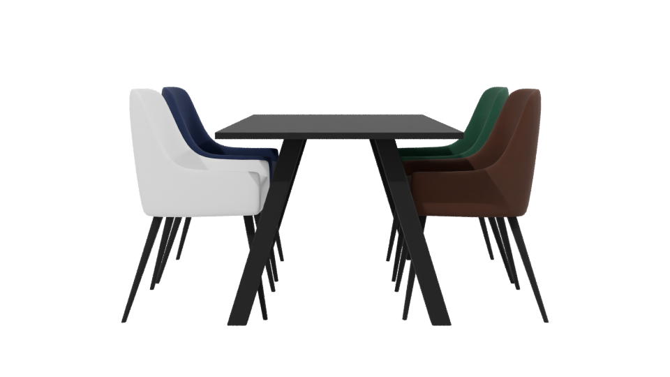 Stylish Modern Dining Table Set - Professional 3D Model Render 2