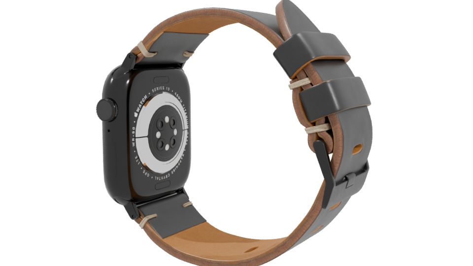 Shell Cordovan Leather Strap Watch 3D - Professional 3D Model Render 3